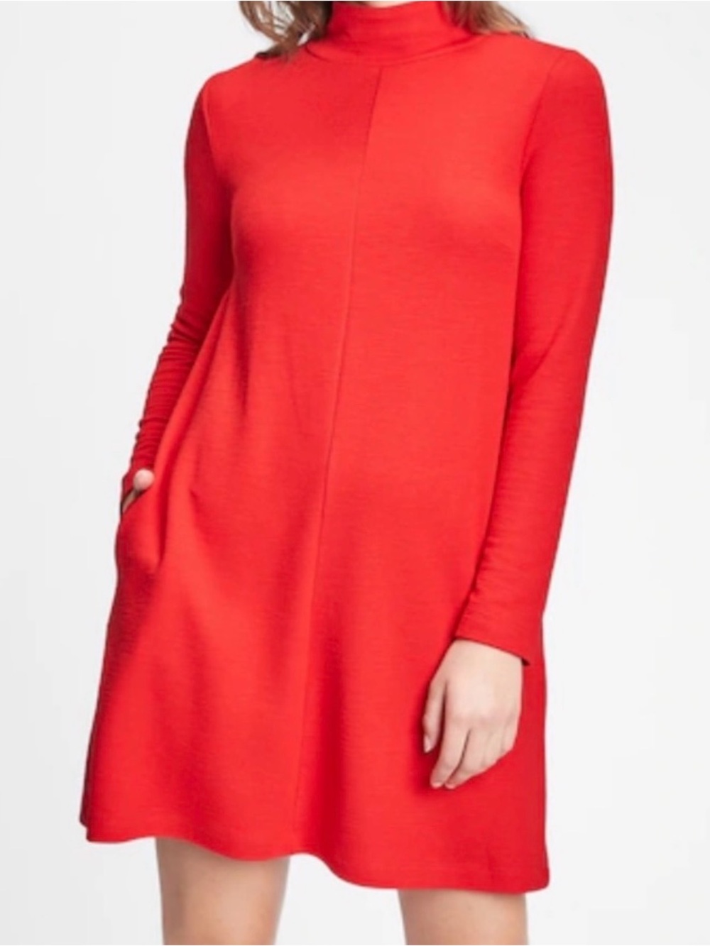 GAP Red Long-Sleeve A-Line Dress